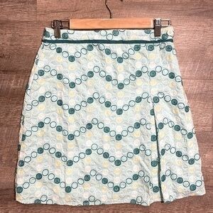 Valerie Stevens blue Embroidered polkadot skirt size 12 petite
